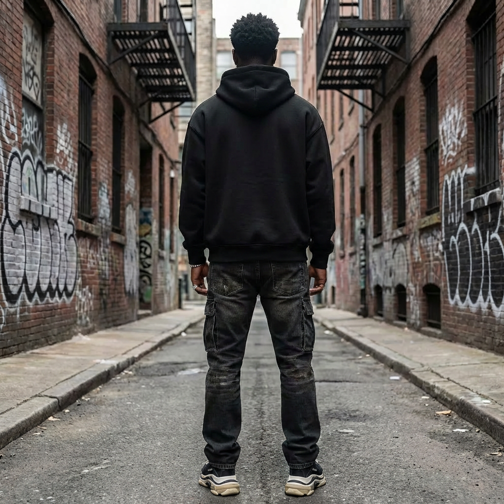 Black Oversized  Hoodie - FORM 10